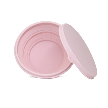 Vas pliabil din silicon alimentar, pentru exterior, cu capac, farfurie pentru picnic, cutie Bento în stil Japonez pentru prânz.