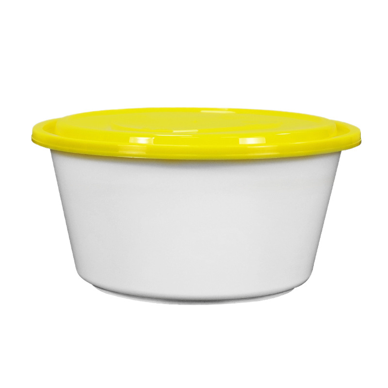 Boluri rotunde din plastic PP, de unică folosință, cu capac, pentru livrare și conservare, imprimare logo disponibil, vase de catering