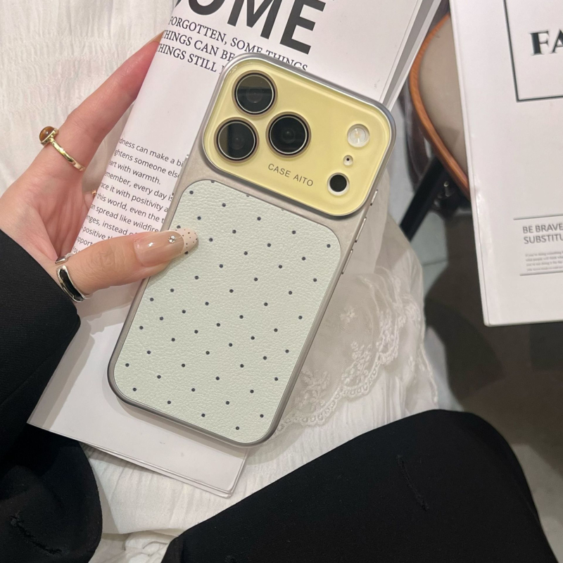 Novo kućište s točkicama za iPhone 17 Pro / Pro Max, potpuno pokriće, imitacija kože, otpornost na padove
