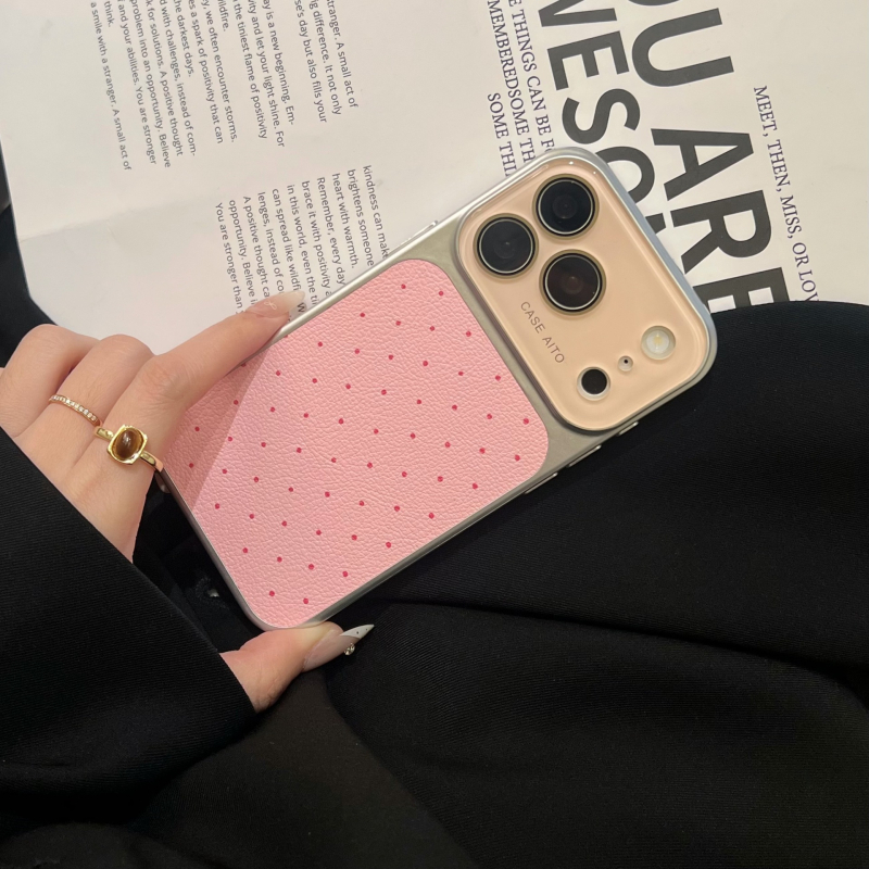 Novo kućište s točkicama za iPhone 17 Pro / Pro Max, potpuno pokriće, imitacija kože, otpornost na padove