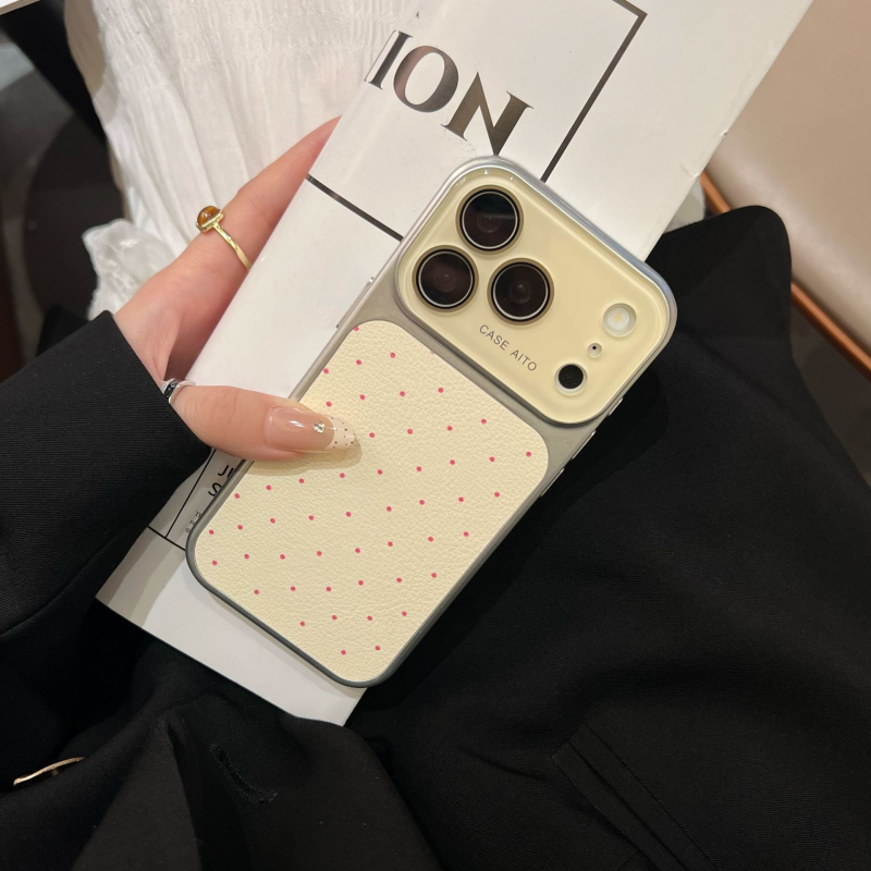 Novo kućište s točkicama za iPhone 17 Pro / Pro Max, potpuno pokriće, imitacija kože, otpornost na padove
