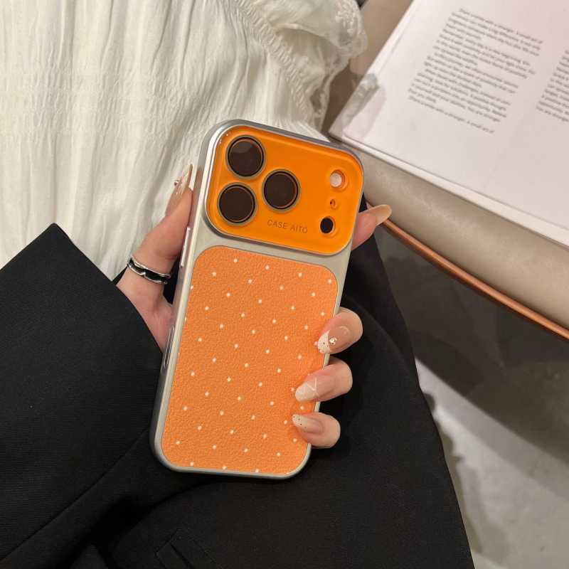 Novo kućište s točkicama za iPhone 17 Pro / Pro Max, potpuno pokriće, imitacija kože, otpornost na padove