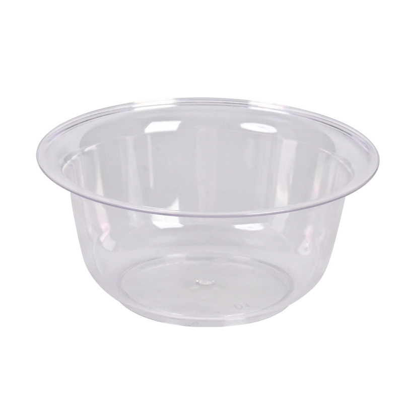 Vas de unică folosință din plastic transparent cu lingură, de calitate alimentară, 300 ml, rotund, pentru uz comercial sau casnic