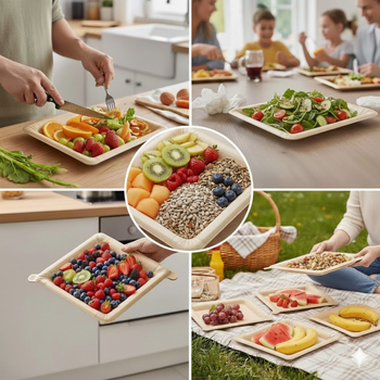 Farfurii de hârtie de unică folosință pentru grătar în aer liber și picnic, calitate alimentară, diametrul 24 cm, nu necesită spălare