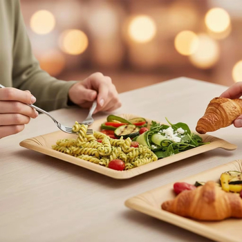 Farfurii de hârtie de unică folosință pentru grătar în aer liber și picnic, calitate alimentară, diametrul 24 cm, nu necesită spălare