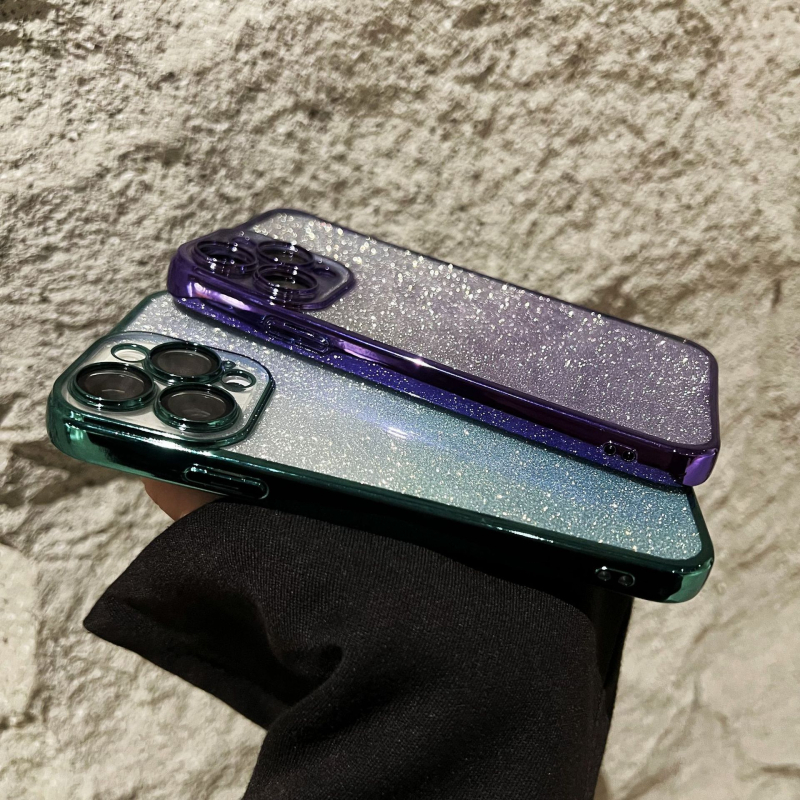 Carcasă ultra-subțire cu gradient glitter pentru iPhone XR