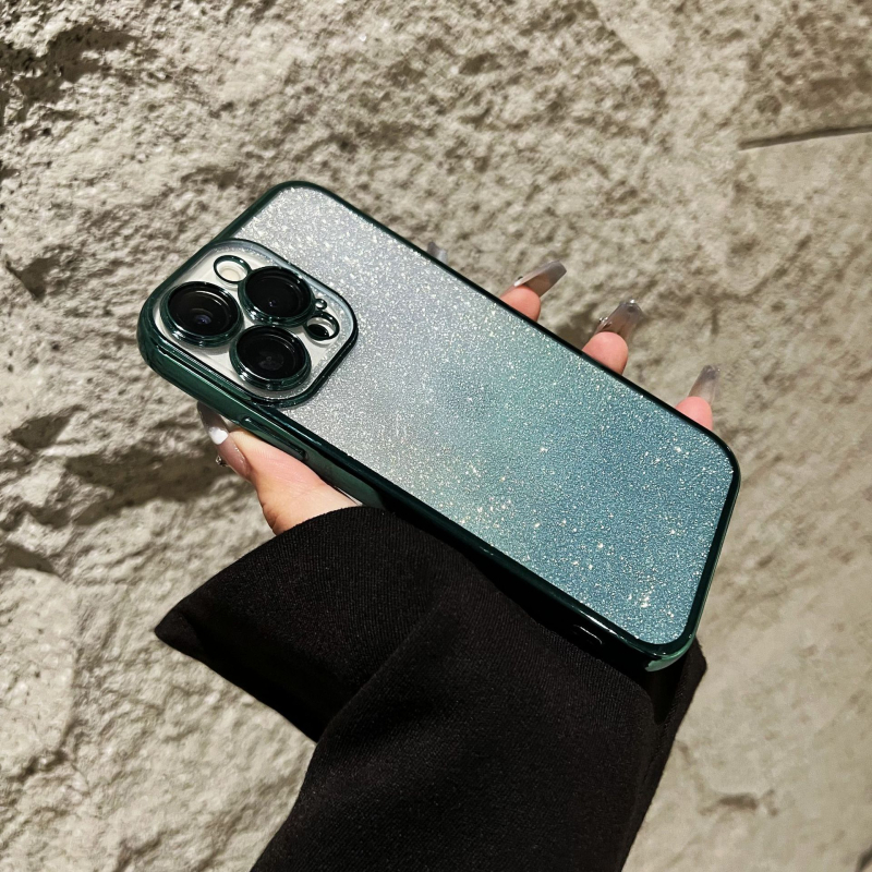 Carcasă ultra-subțire cu gradient glitter pentru iPhone XR