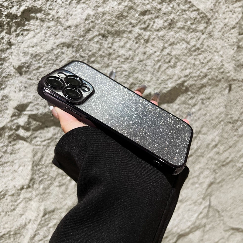 Carcasă ultra-subțire cu gradient glitter pentru iPhone XR