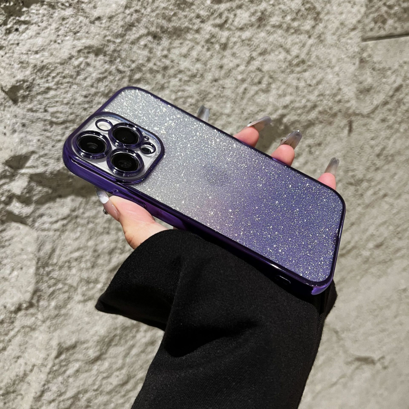 Carcasă ultra-subțire cu gradient glitter pentru iPhone XR