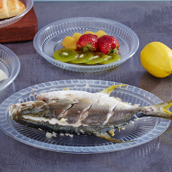 Farfurie de plastic, de unică folosință, 11-inch, rotundă, transparentă, pentru uz casnic și picnic