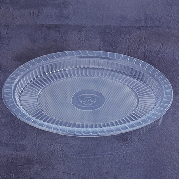 Farfurie de plastic, de unică folosință, 11-inch, rotundă, transparentă, pentru uz casnic și picnic