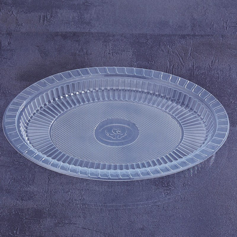 Farfurie de plastic, de unică folosință, 11-inch, rotundă, transparentă, pentru uz casnic și picnic