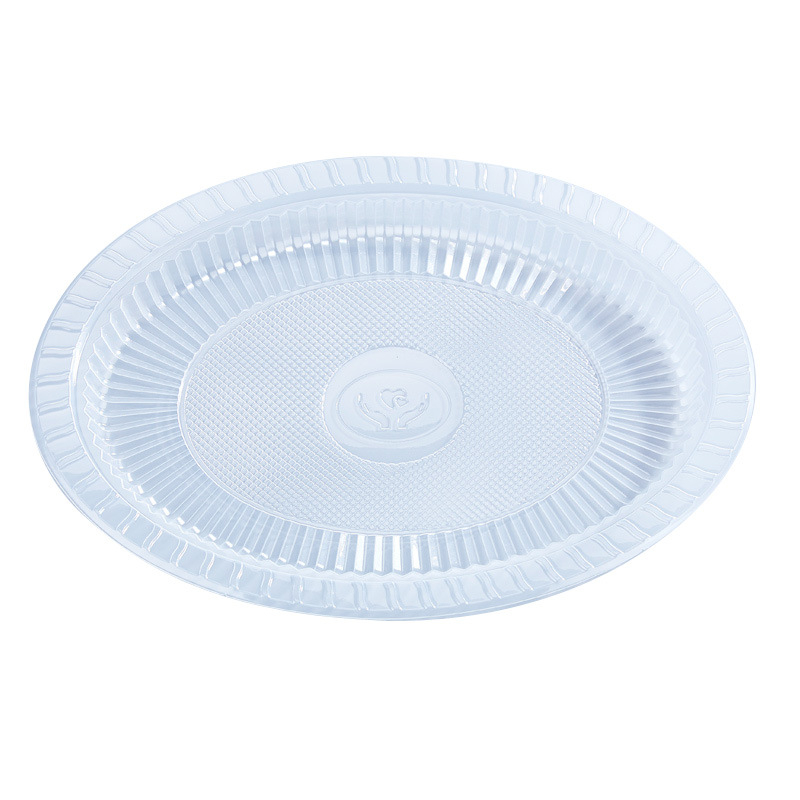 Farfurie de plastic, de unică folosință, 11-inch, rotundă, transparentă, pentru uz casnic și picnic