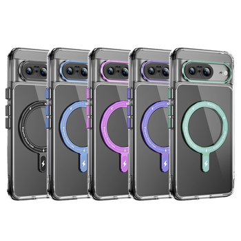 Husă Pixel 8a cu încărcare wireless, rezistentă la șocuri, anticadere și antiamprentare, placă magnetică și butoane metalice pentru obiectiv