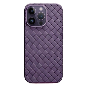 Husă pentru iPhone cu textură BV țesută, din piele artificială, ultra-subțire, moale, pentru iPhone 11–14 Pro și Pro Max