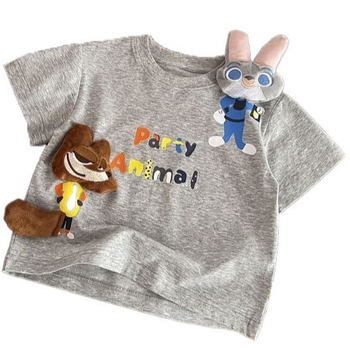 2026 nyár gyerekeknek 100% pamut 3D figura mintás rövid ujjú T-shirt, kényelmes mindennapi viselet
