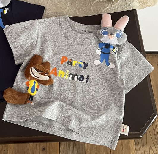 2026 nyár gyerekeknek 100% pamut 3D figura mintás rövid ujjú T-shirt, kényelmes mindennapi viselet