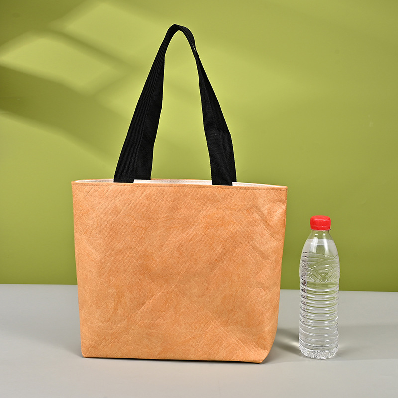 Geantă de mână din hârtie DuPont cu fermoar, design personalizat inspirat de călătorii, pungă cadou din hârtie Kraft DuPont