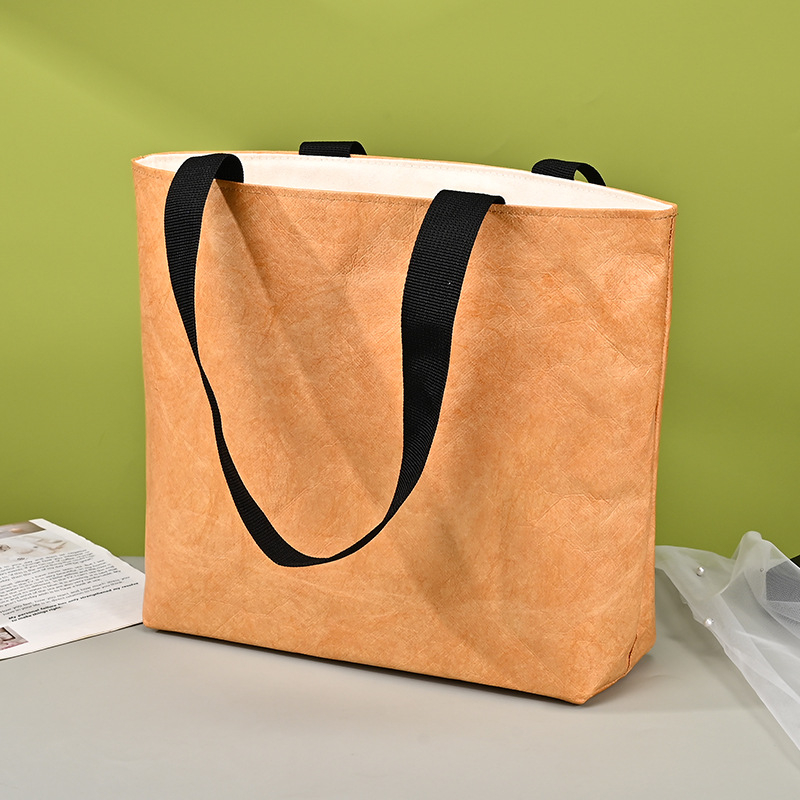 Geantă de mână din hârtie DuPont cu fermoar, design personalizat inspirat de călătorii, pungă cadou din hârtie Kraft DuPont