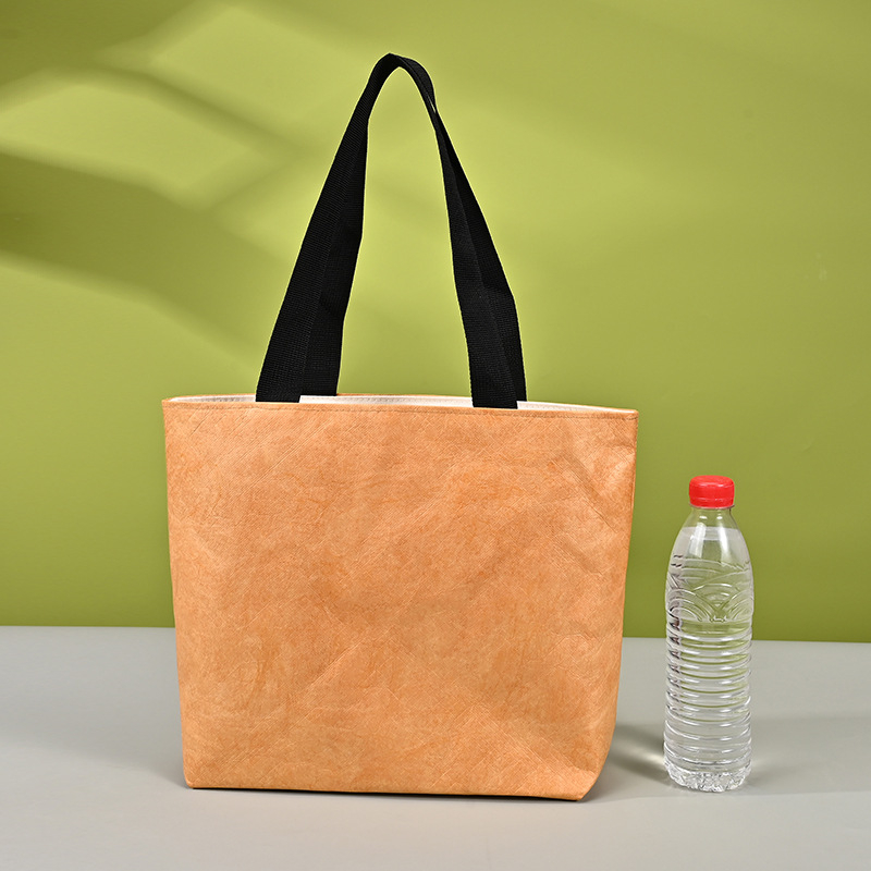 Geantă de mână din hârtie DuPont cu fermoar, design personalizat inspirat de călătorii, pungă cadou din hârtie Kraft DuPont