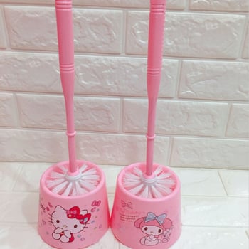 Perie de toaletă pentru pisică cu bază, din plastic, design Melody desen animat