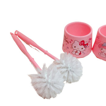 Perie de toaletă pentru pisică cu bază, din plastic, design Melody desen animat