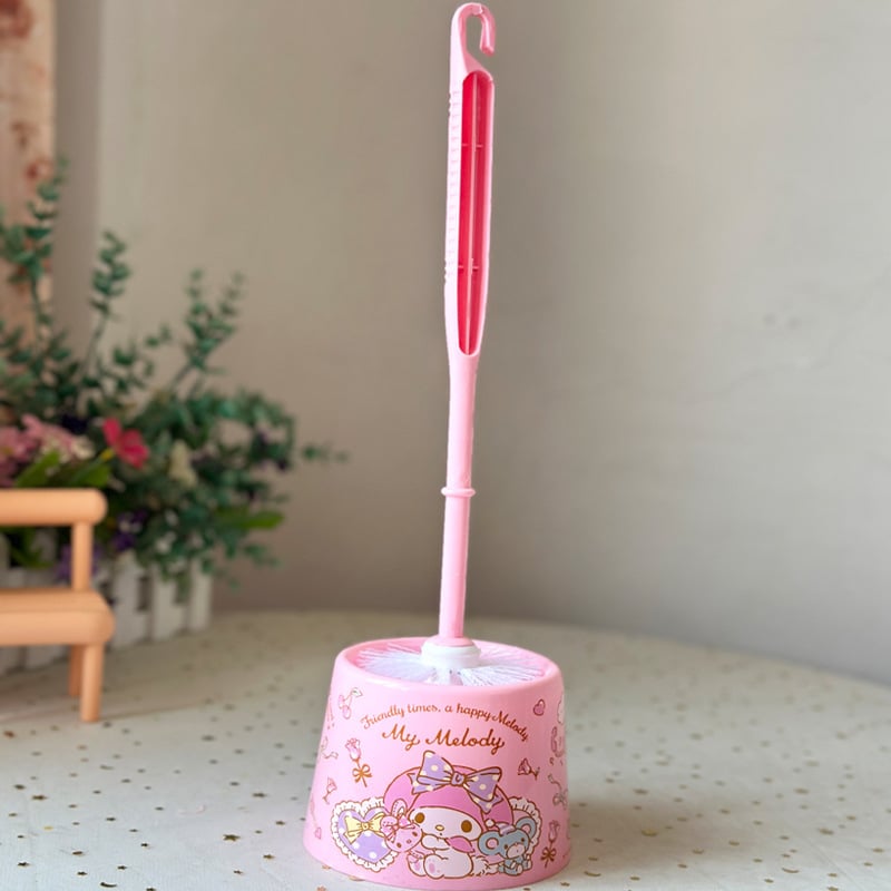 Perie de toaletă pentru pisică cu bază, din plastic, design Melody desen animat