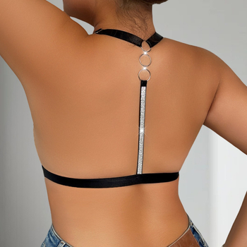 Plus-size čipkasti grudnjak bez leđa, push-up, s kontrastnim bojama