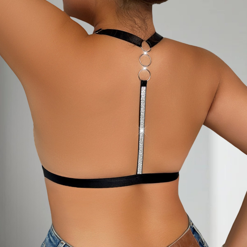 Plus-size čipkasti grudnjak bez leđa, push-up, s kontrastnim bojama