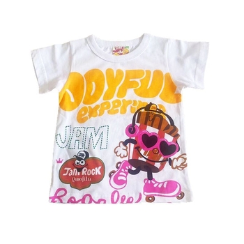 Gyerekeknek készült pamut rövid ujjú T-shirt, 2026 nyár, uniszex, fagylaltos karikatúra, 3–8 éveseknek