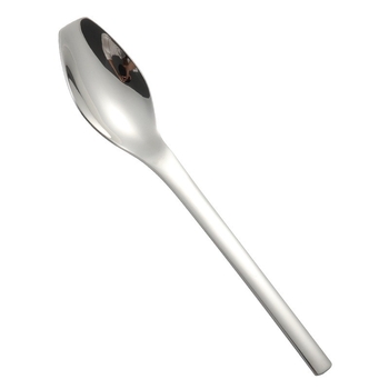 Lingură din oțel inoxidabil 304, mâner lung, pentru amestecat cafea, lingură de desert cu bază plată, design minimalist modern