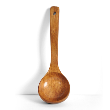 Dazang lingură din lemn de înaltă calitate, 26 cm, mâner lung lacuit, lingură mare curbată, Ke mu lingură de supă, ustensile de bucătărie coreene
