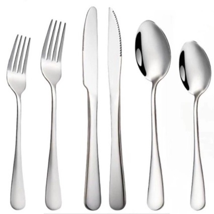 Set tacâmuri din oțel inoxidabil 1010, stil occidental: cuțit, furculițe, linguri, linguriță de cafea, lingură de amestecat, spatulă pentru tort, cuțit de friptură pentru hotel
