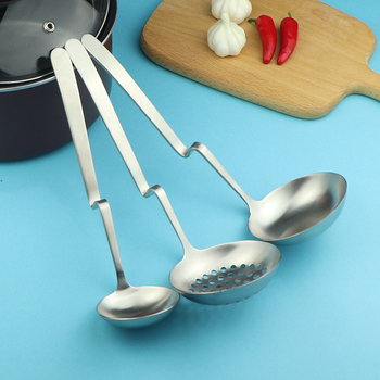 Lingură din oțel inoxidabil 304 cu sită pentru hot pot, mâner lung, tacâmuri cu logo