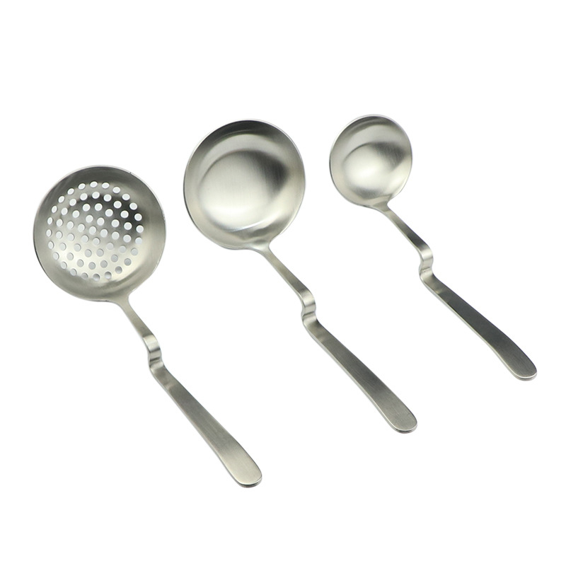 Lingură din oțel inoxidabil 304 cu sită pentru hot pot, mâner lung, tacâmuri cu logo