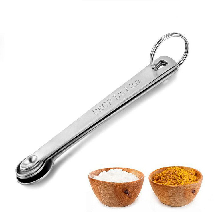 Set de 5 linguri măsurătoare mini din oțel inoxidabil, cu scară, pentru bucătărie și coacere