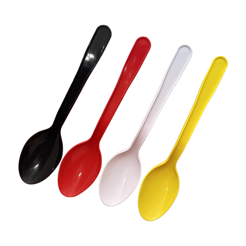 Lingură groasă de desert, de unică folosință, din plastic, pentru budincă și terci, tacâmuri practice pentru a lua la pachet