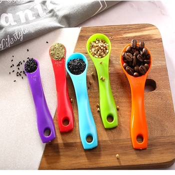 Linguri de măsurare din plastic colorate, set de 5 piese pentru condimente și coacere