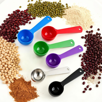 Lingură de măsură rotundă din oțel inoxidabil, personalizată, cu scară de măsurare pentru cofetărie, gătit, asezonare și măsurare pulberi nutritive.