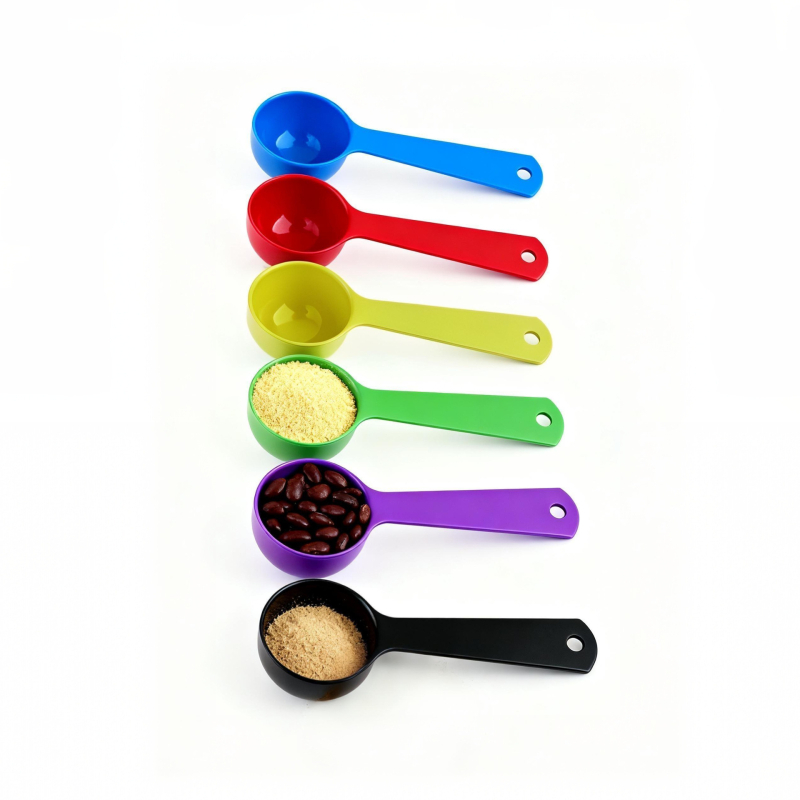 Lingură de măsură rotundă din oțel inoxidabil, personalizată, cu scară de măsurare pentru cofetărie, gătit, asezonare și măsurare pulberi nutritive.