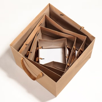 Geantă cadou cu bază pătrată, geantă de hârtie cu mâner, imprimare siglă posibilă, geantă de ambalare pentru pizza, hârtie kraft, dimensiuni 25x25x25 cm până la 30x30x30 cm