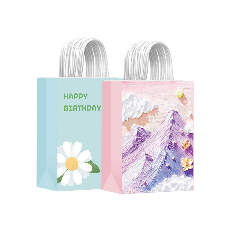 Genți din hârtie Kraft personalizate și genți de mână, Cadouri de Anul Nou, pentru ceai cu lapte, cafea, brutărie, ambalare pentru take-away, genți-suvenire personalizate