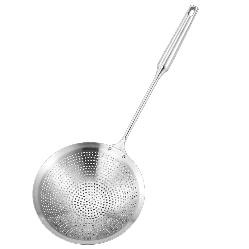 Lingură-șor din oțel inoxidabil ultra gros pentru oală fierbinte, strecurător pentru găluște și tăiței, design monobloc, sită de bucătarie