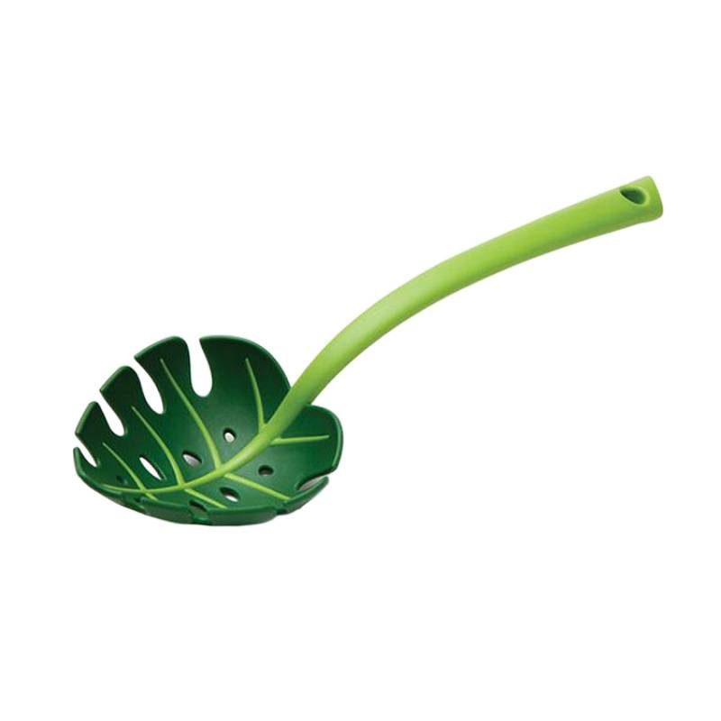 Lingură de strecurare creativă, în formă de frunză verde, pentru tăiței și supă