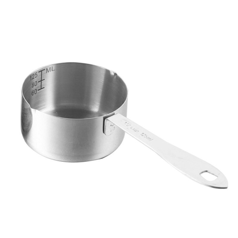 Lingură măsurătoare din oțel inoxidabil cu gradare și oală mică pentru lapte, pentru cofetărie, ceai cu lapte și cafea