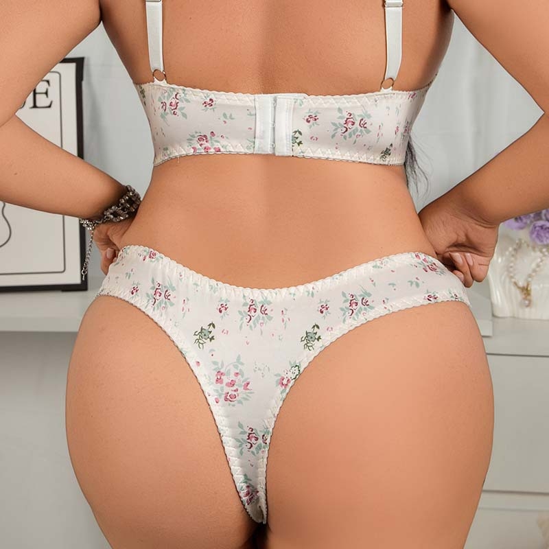 Seksi cvjetično donje rublje u francuskom stilu, vizualno smanjuje velike grudi, set grudnjaka za plus veličinu, podesivo