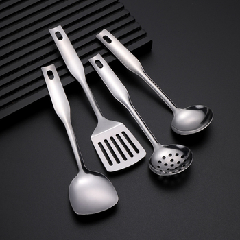 Set personalizat de ustensile de bucătărie din oțel inoxidabil 304 — spatulă, lingură cu găuri, lingură de strecurare, lingură de supă