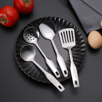 Set personalizat de ustensile de bucătărie din oțel inoxidabil 304 — spatulă, lingură cu găuri, lingură de strecurare, lingură de supă