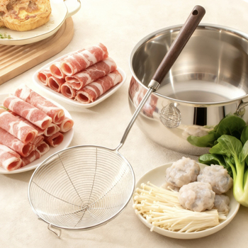 Lingură-sită mare din oțel inoxidabil 316L, pentru gătit – pentru găluște, tăiței, hot pot cu vită și prăjit