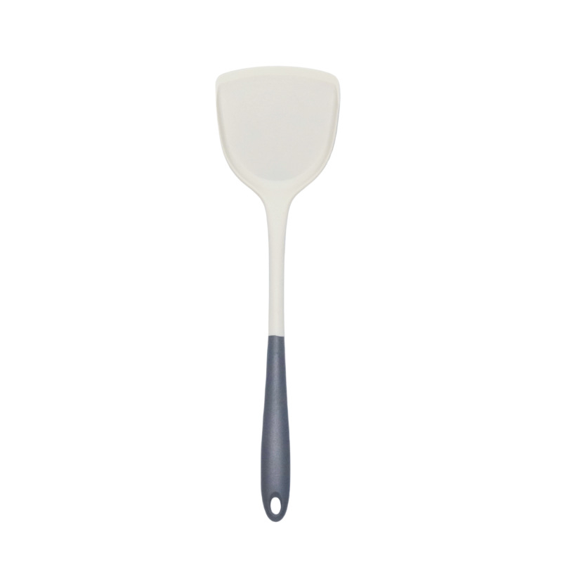Xin'an set silicon bucătărie: silicon de calitate alimentară, rezistent la temperaturi înalte, două nuanțe gri-alb, toate într-un singur set: spatulă, lingură de supă și lingură de sită.